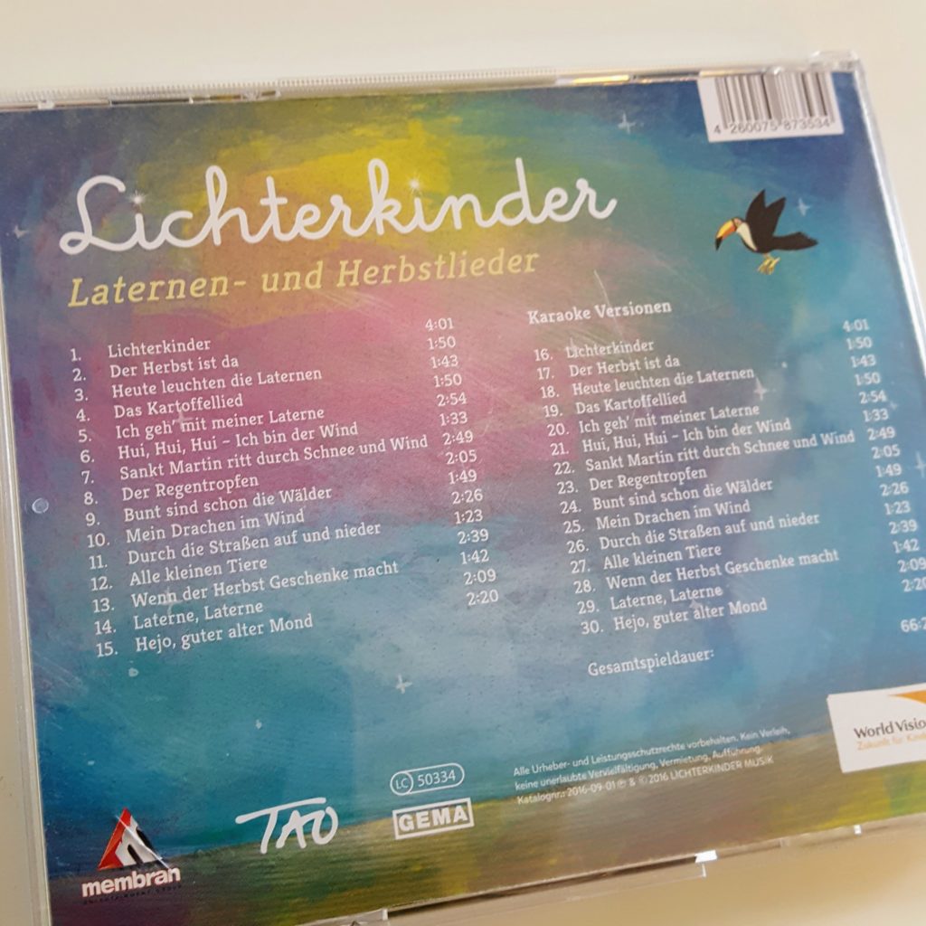 Lichterkinder CD Laternenlieder Lieder Sankt Martin Frau Piefke schreibt